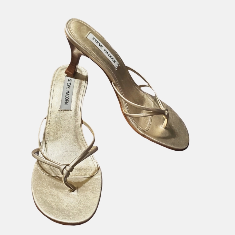 Steve Madden Gwenith Strappy Champagne Sandal Heel